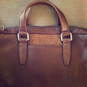 Fossil leather briefcase / messenger / workbag